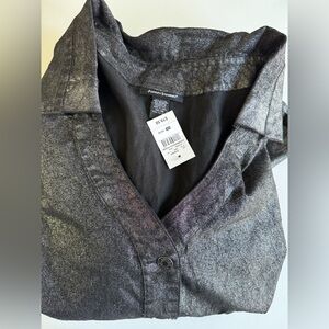 Ashley Stewart Plus Size Metallic Jumpsuit Size 34/36. V Neck. Wide Leg